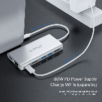Orico докинг станция Type-C Docking Station Power Distribution - HDMI, USB3.0 x 2, LAN, SD, VGA, Audio - XC-304-SV