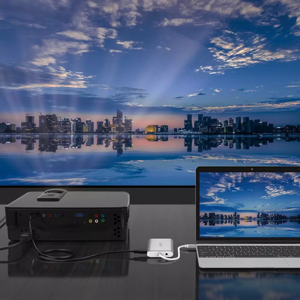 Orico докинг станция Type-C Docking Station Power Distribution - HDMI, USB3.0 x 2, LAN, SD, VGA, Audio - XC-304-SV