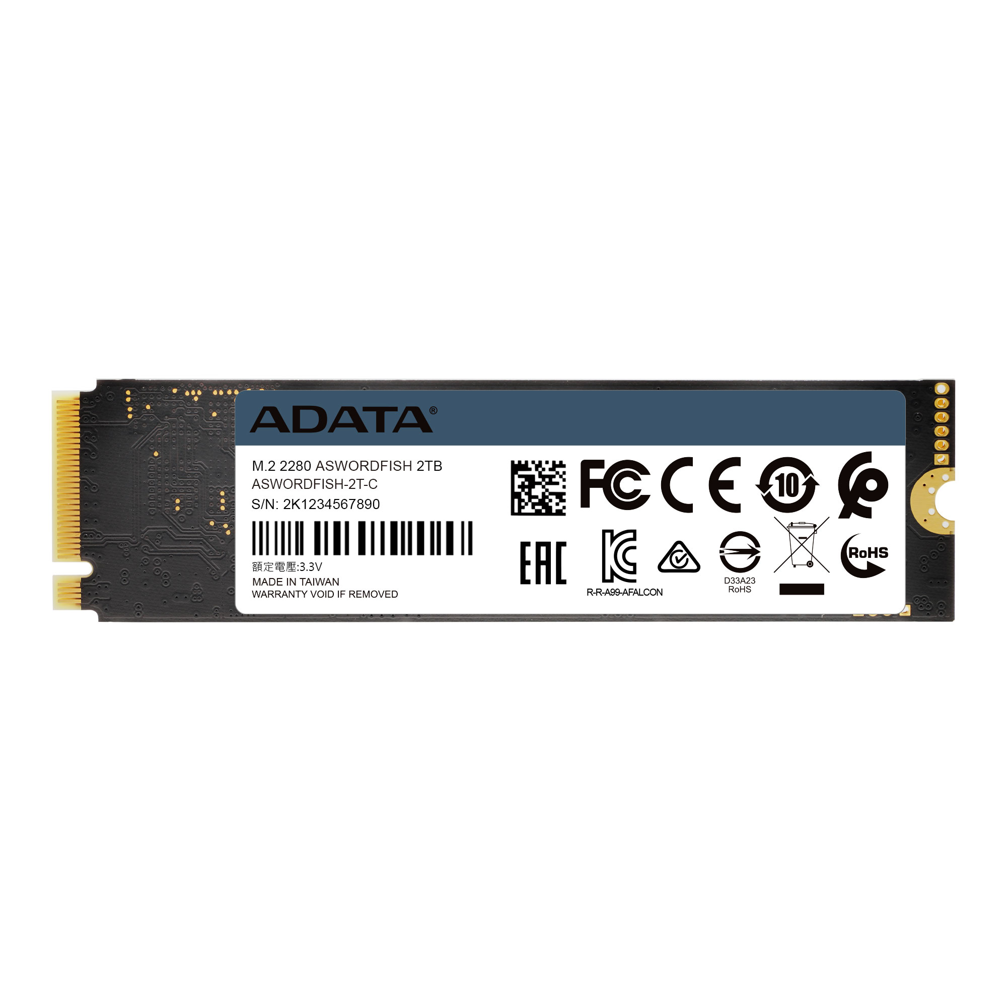 Диск SSD ADATA SWORDFISH 250GB M.2 PCIe NVMe 3.0 x4 3D NAND