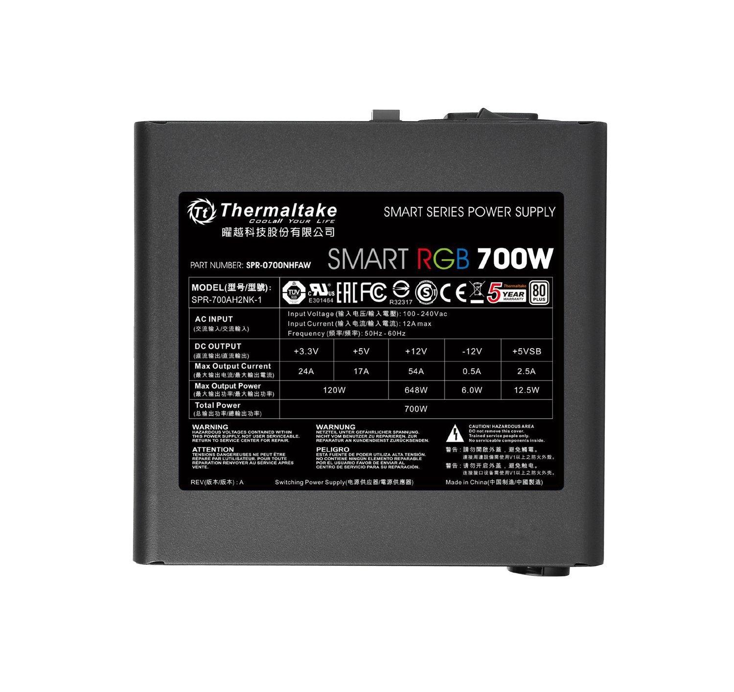 Захранване Thermaltake Smart RGB 700W - PS-SPR-0700NH SAWE-1