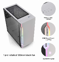 Кутия Thermaltake H200 TG Snow RGB