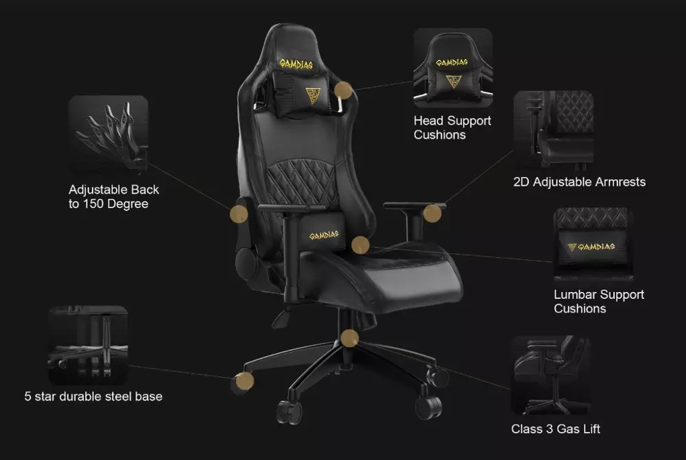 Gamdias геймърски стол Gaming Chair - APHRODITE EF1 L Red