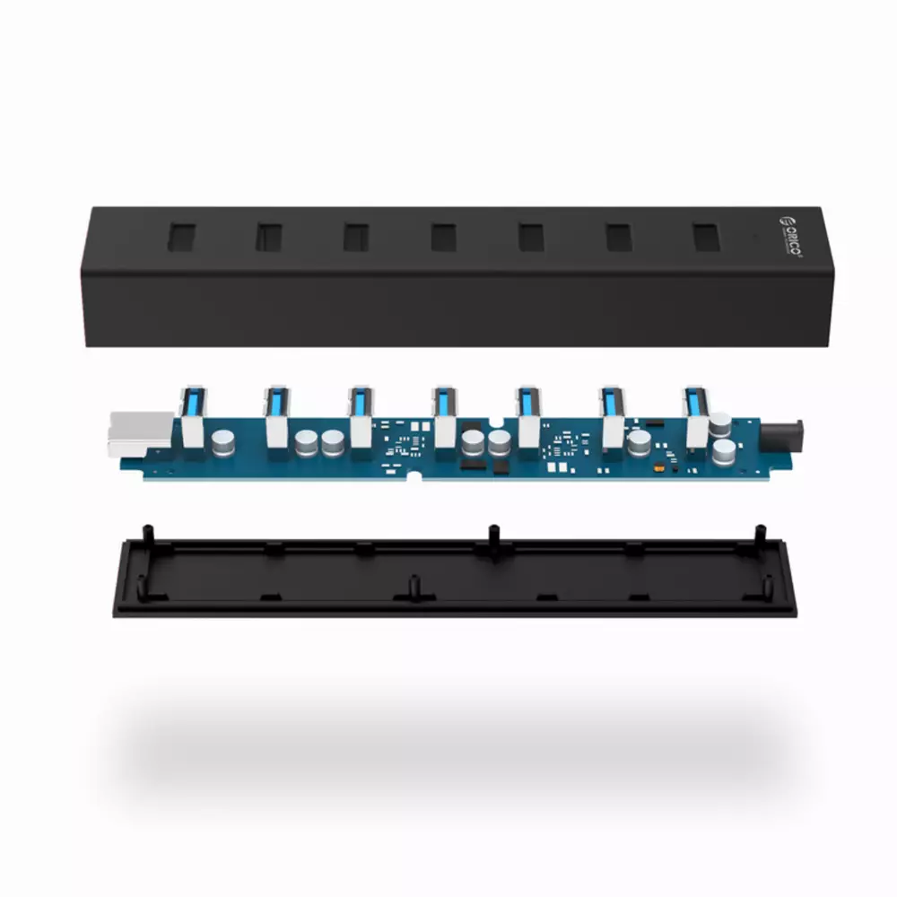 Orico хъб USB3.0 HUB 7 port Black - H7013-U3-AD