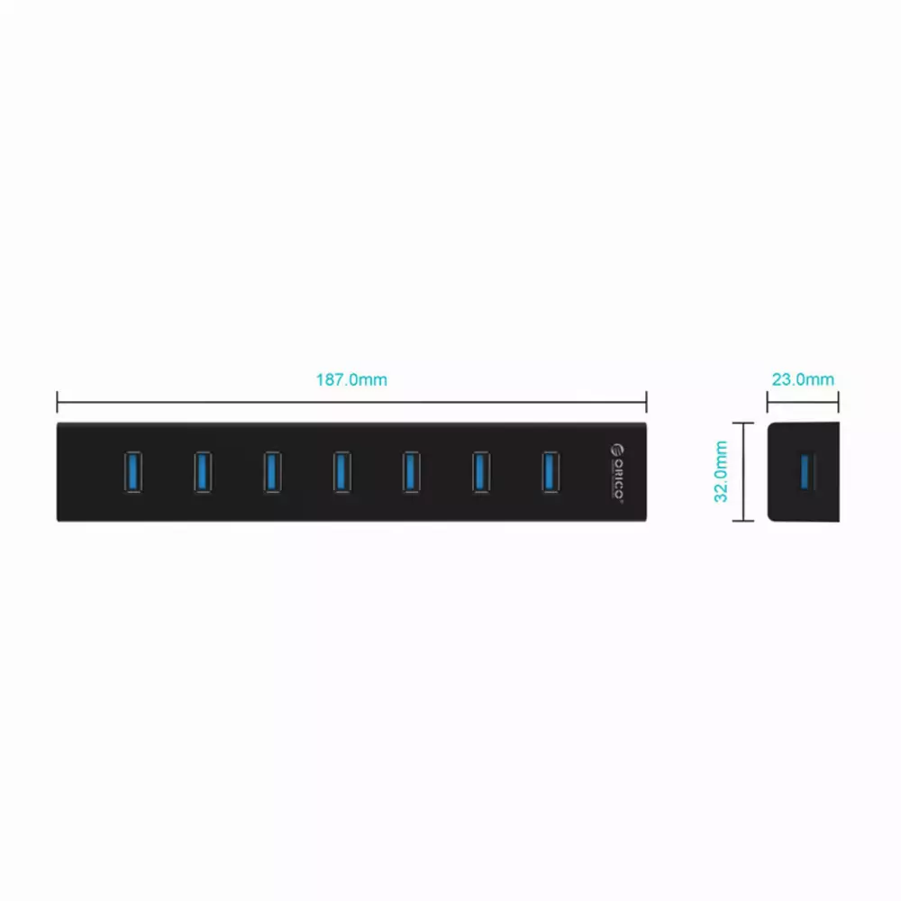 Orico хъб USB3.0 HUB 7 port Black - H7013-U3-AD
