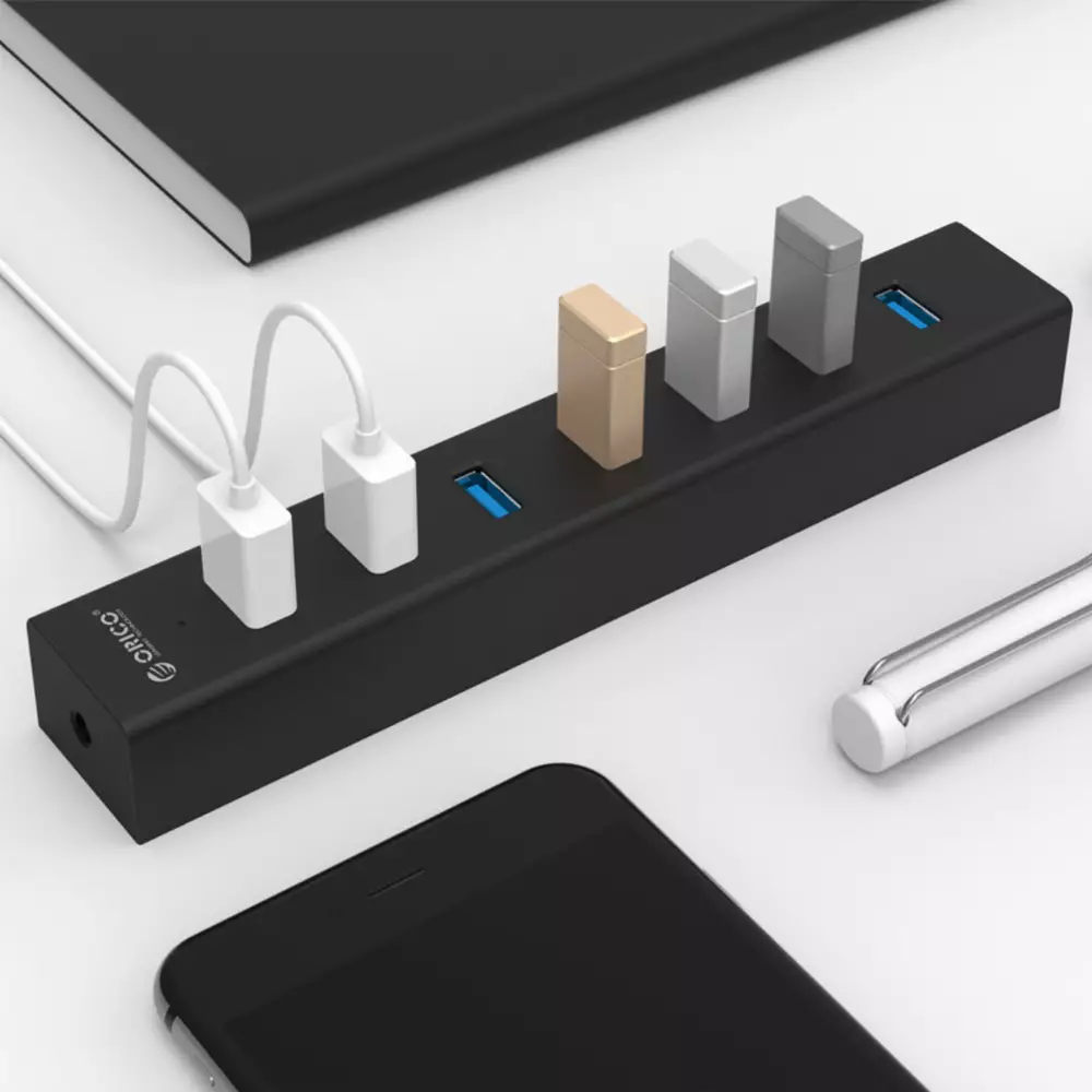 Orico хъб USB3.0 HUB 7 port Black - H7013-U3-AD