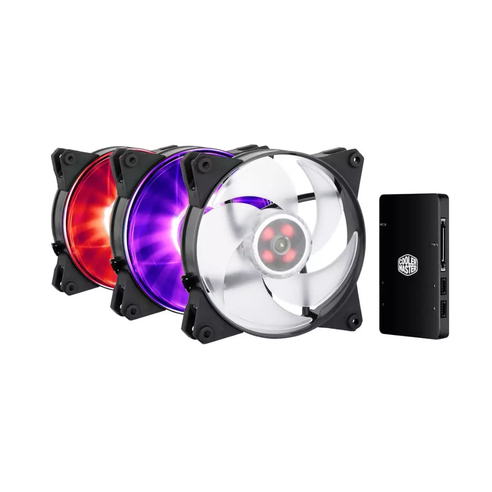 Комплект вентилатори Cooler Master MasterFan Pro 140 Air Pressure RGB 3 in 1 with RGB LED Controller