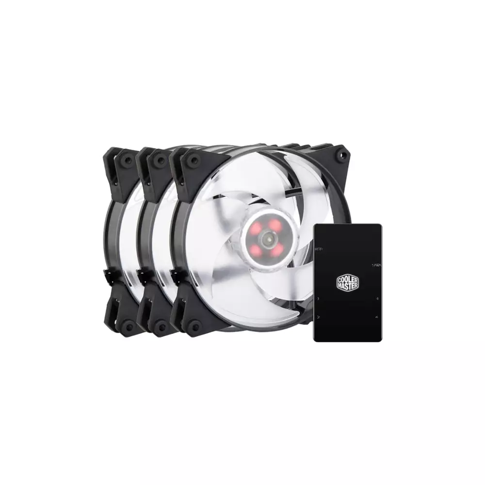 Комплект вентилатори Cooler Master MasterFan Pro 140 Air Pressure RGB 3 in 1 with RGB LED Controller