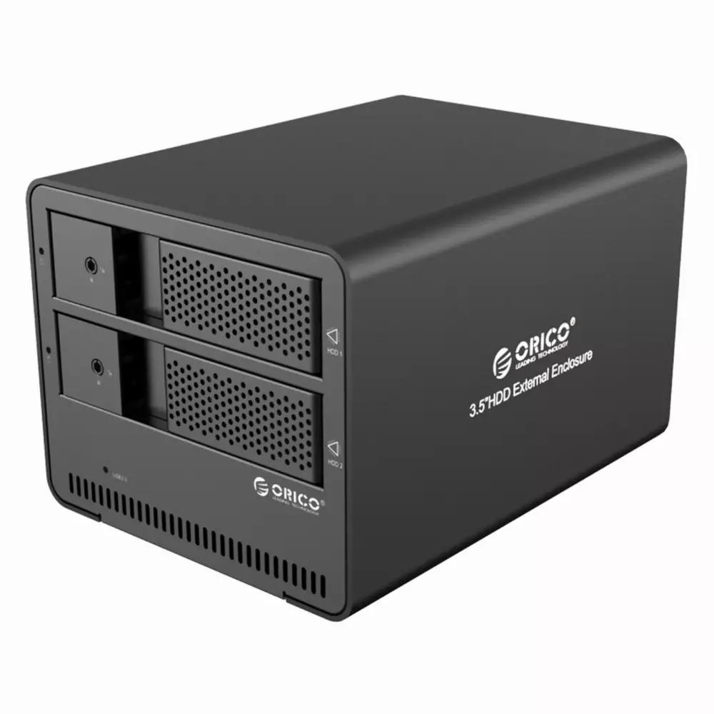 Външна кутия за два диска Orico 9528U3 Storage Case Dual Bay 3.5" Aluminium Black