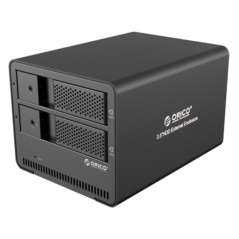 Външна кутия за два диска Orico 9528U3 Storage Case Dual Bay 3.5" Aluminium Black