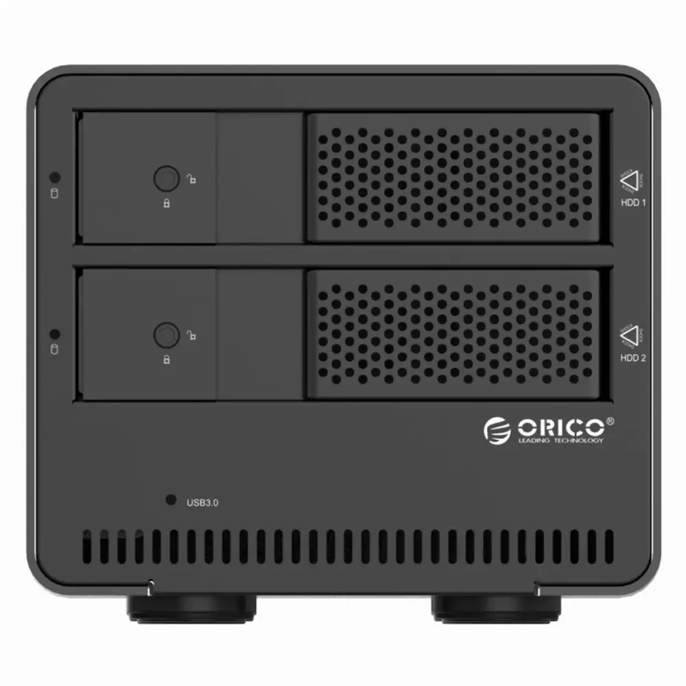 Външна кутия за два диска Orico 9528U3 Storage Case Dual Bay 3.5" Aluminium Black