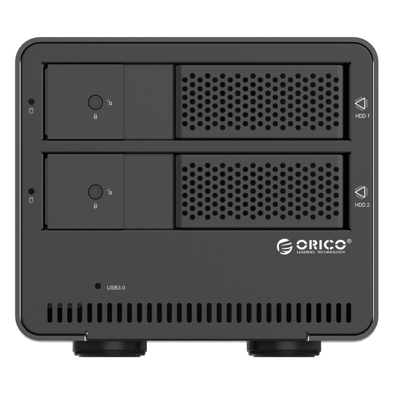 Външна кутия за два диска Orico 9528U3 Storage Case Dual Bay 3.5" Aluminium Black