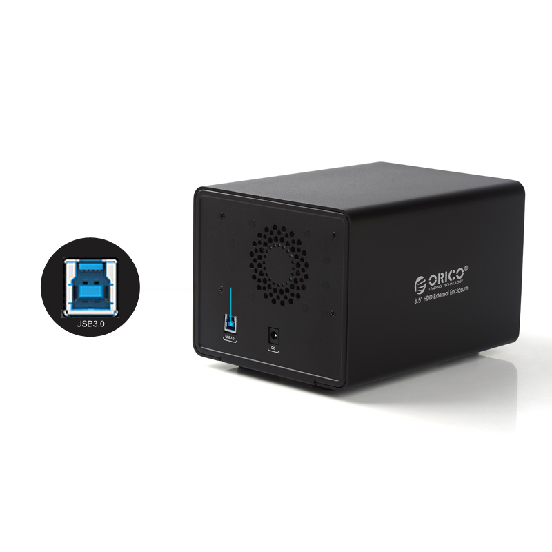 Външна кутия за два диска Orico 9528U3 Storage Case Dual Bay 3.5" Aluminium Black