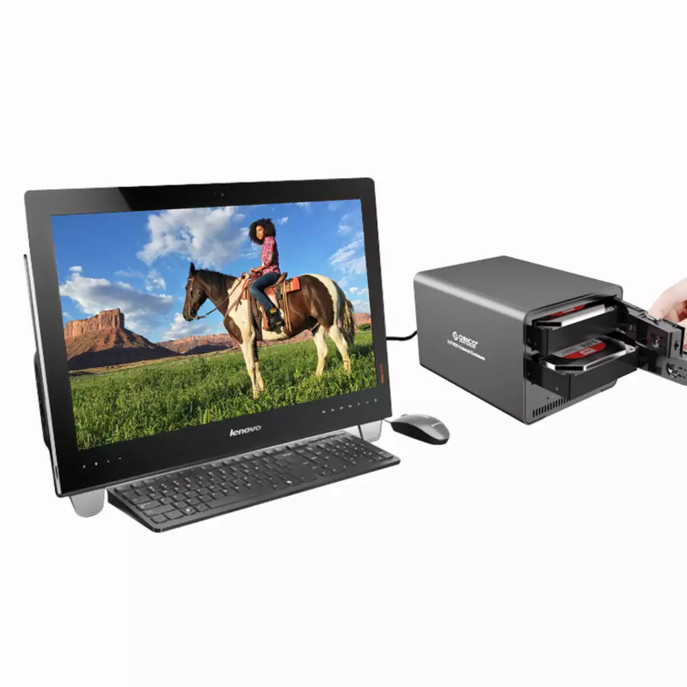 Външна кутия за два диска Orico 9528U3 Storage Case Dual Bay 3.5" Aluminium Black