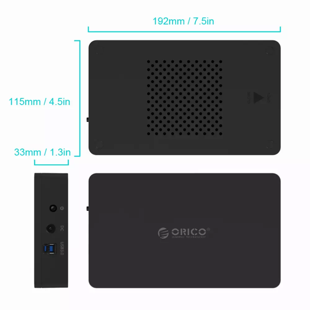 Външна кутия за диск Orico 3569S3 Storage Case 3.5" USB3.0 UASP black