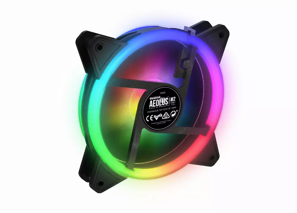 Вентилатор Gamdias 120mm aRGB AEOLUS M2 Trio RGB rings