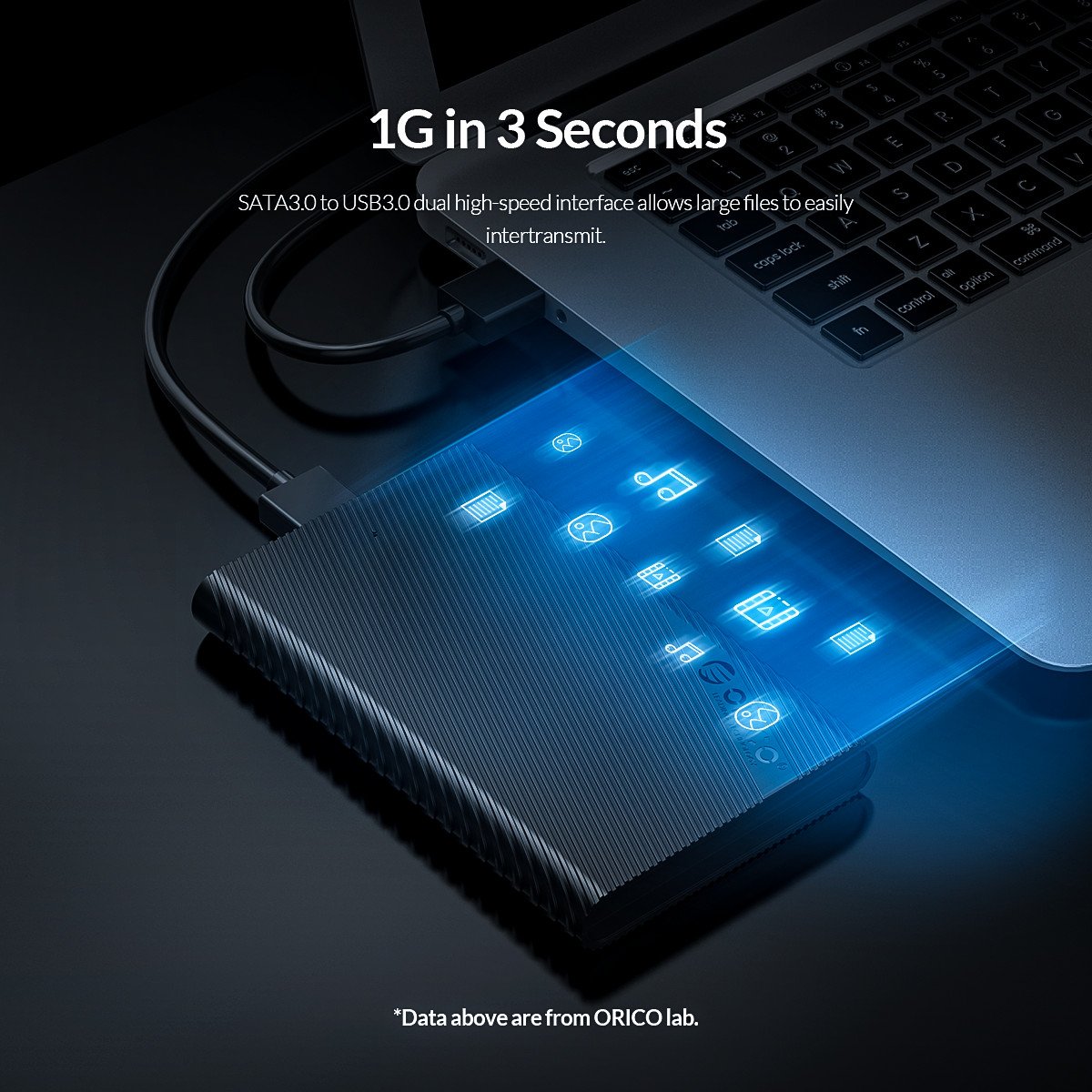 Външна кутия за диск Orico 2521U3-BK-EP Storage Case 2.5 inch USB3.0
