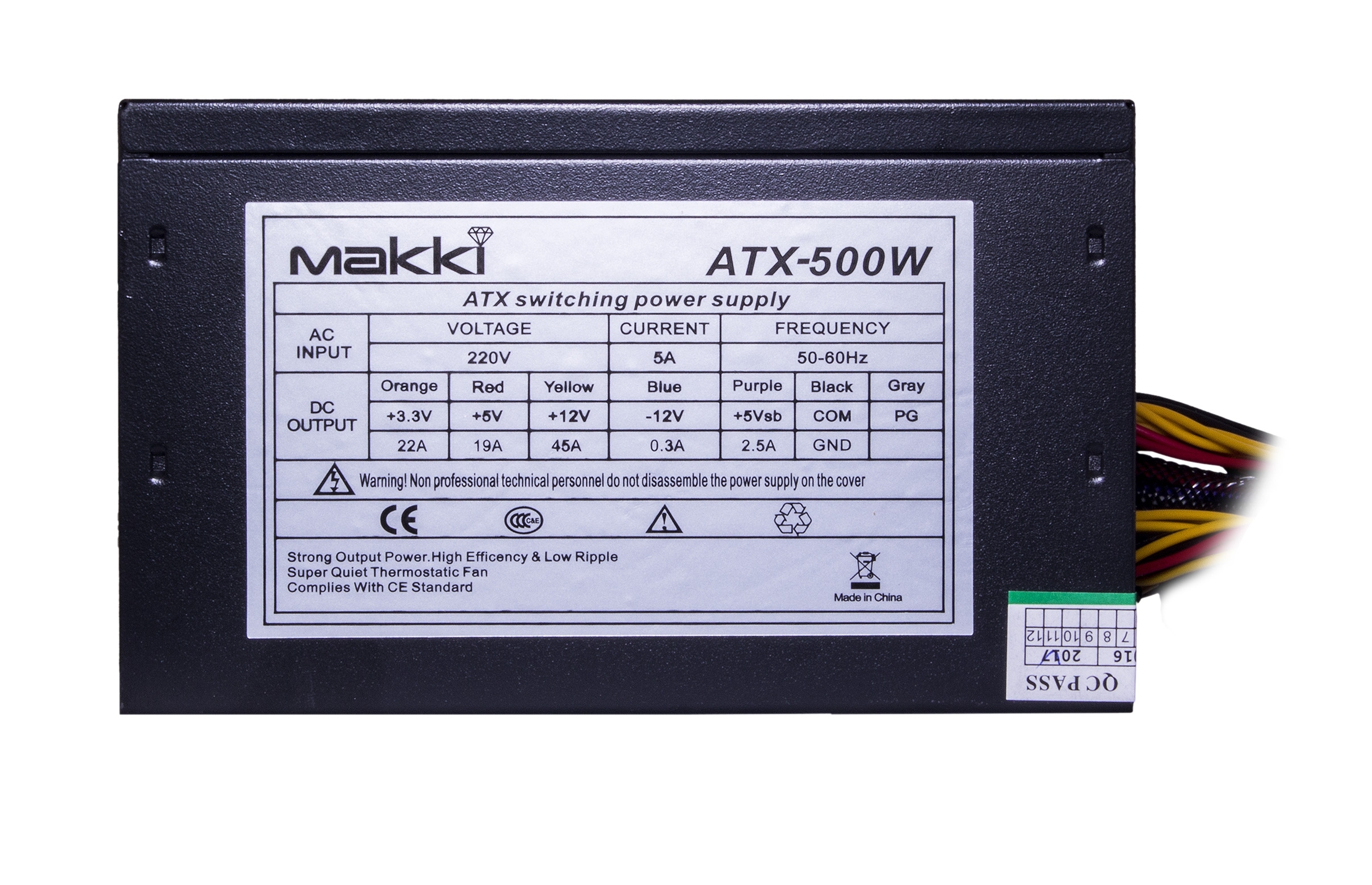 Захранване Makki ATX-500W MAKKI-ATX-500-B-PCIE