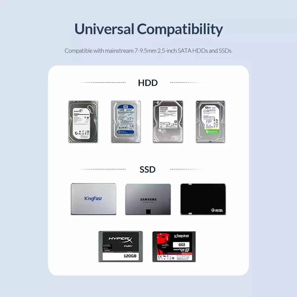 Εξωτερική θήκη δίσκου Orico 2520U3-BK-EP Storage Case 2.5 inch USB3.0