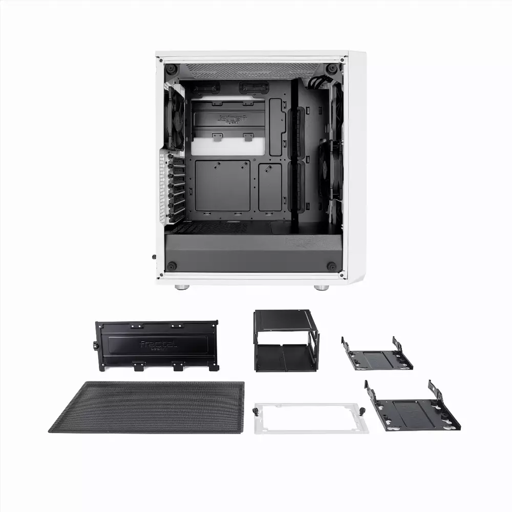 Carcasa Fractal Meshify C Tempered Glass White