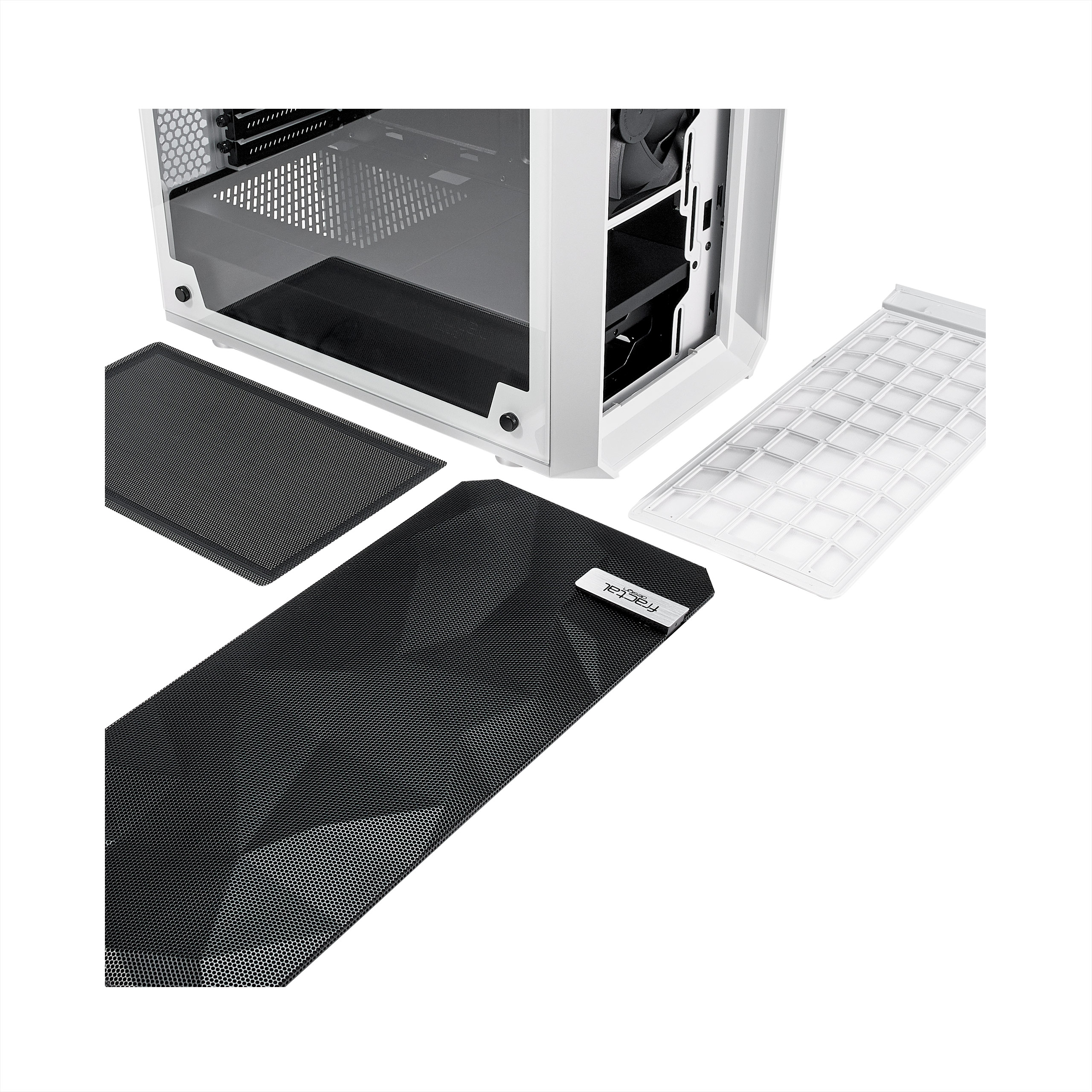 Carcasa Fractal Meshify C Tempered Glass White
