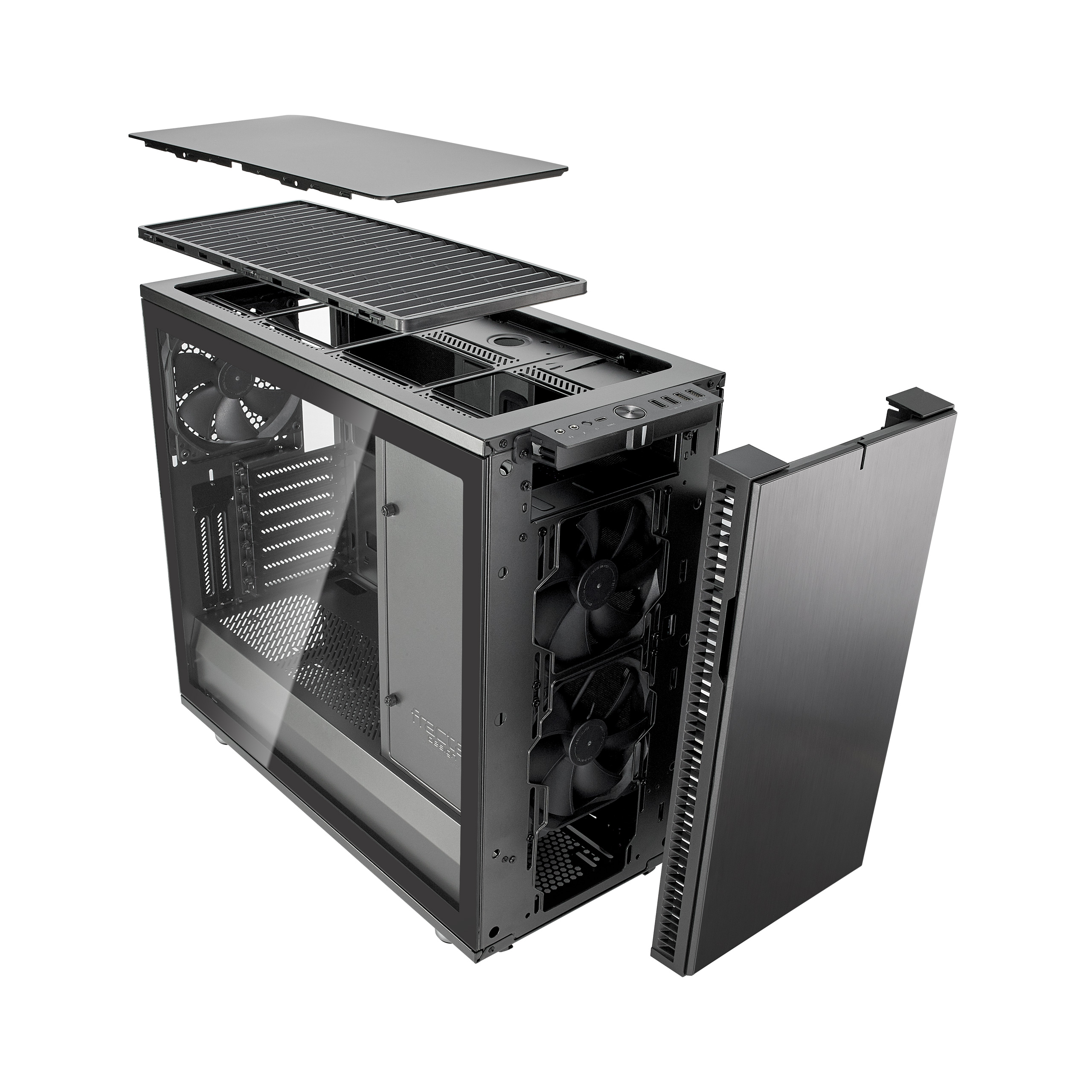 Кутия Fractal Define R6 USB-C Tempered Glass Gunmetal