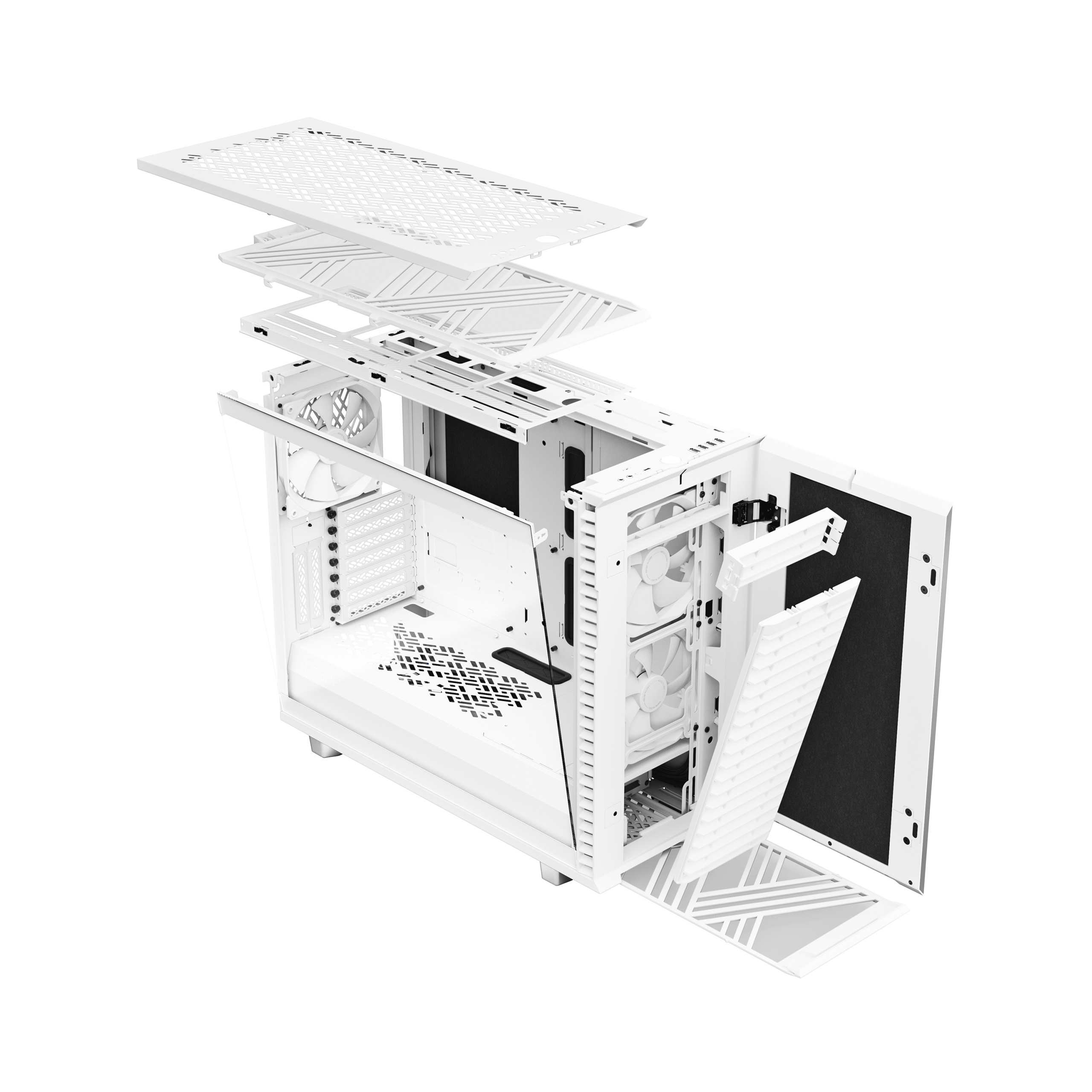 Кутия Fractal Define 7 Clear Tempered Glass White