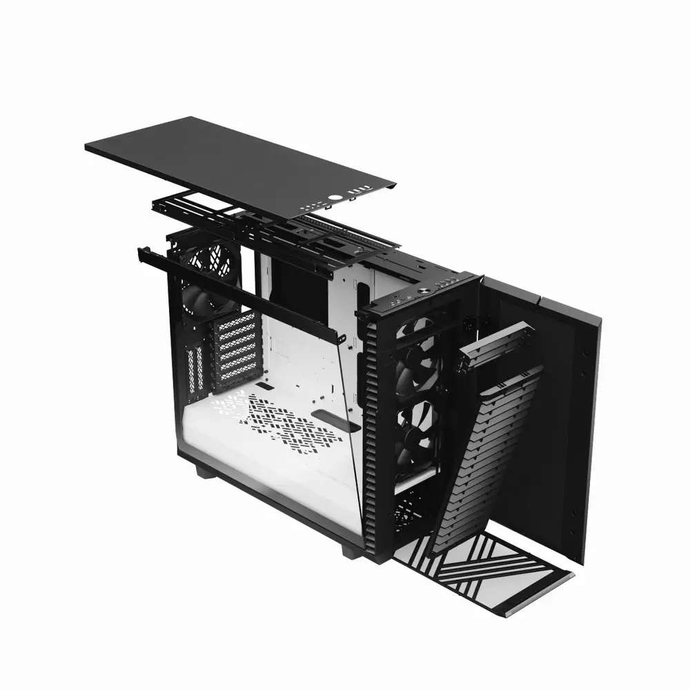 Кутия Fractal Define 7 Clear Tempered Glass Black/White