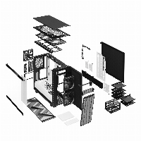 Кутия Fractal Define 7 Clear Tempered Glass Black/White