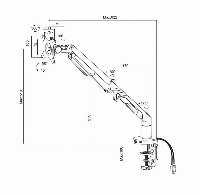 Makki Стойка за монитор Monitor Mount - GL731 Aluminuim Black - 1 Monitor, Gas Lifter, 2 x USB3.0 - MA-GL731-U3-BK