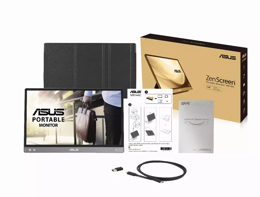 Οθόνη ASUS ZenScreen 14", MB14AC, FHD, (1920x1080), USB Type-C, IPS, Φορητή