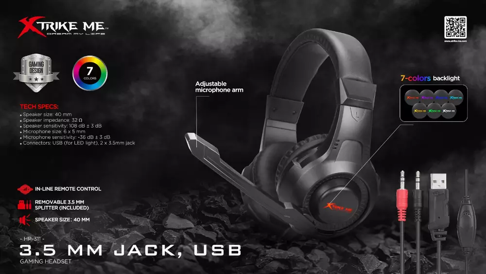 Геймърски слушалки Xtrike ME HP-311 Gaming Headphones