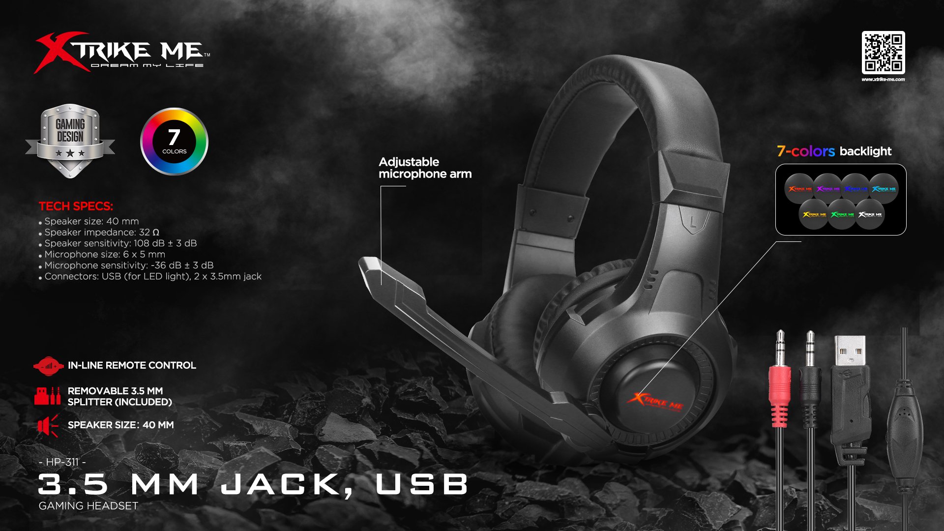 Геймърски слушалки Xtrike ME HP-311 Gaming Headphones