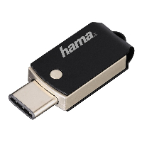 USB памет HAMA C-Turn 114976, 32GB, Type-C USB 3.1/USB 3.0 100 MB/s, Метален корпус, Черен/Сребрист