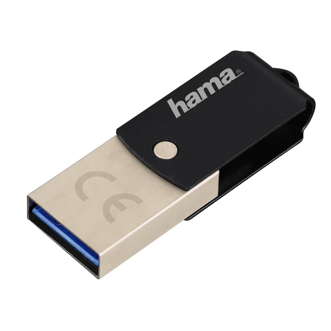 USB памет HAMA C-Turn 114975, 16GB, Type-C USB 3.1, 100 MB/s, Черен/Сребрист