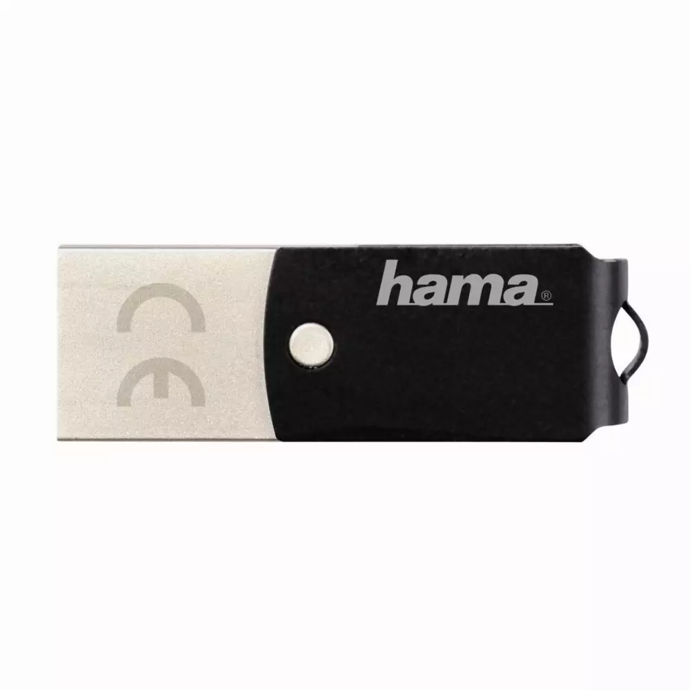 USB памет HAMA C-Turn 114975, 16GB, Type-C USB 3.1, 100 MB/s, Черен/Сребрист