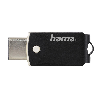 USB памет HAMA C-Turn 114975, 16GB, Type-C USB 3.1, 100 MB/s, Черен/Сребрист