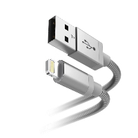 Кабел за зареждане и данни HAMA Metal, USB - Lightning, 1.5 м., сребрист