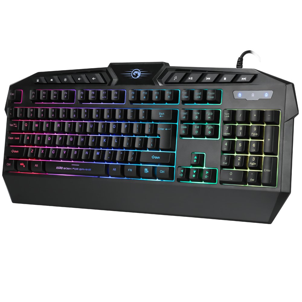 Marvo геймърска клавиатура Gaming Keyboard K680 - Wrist support, 114 keys, Backlight - MARVO-K680