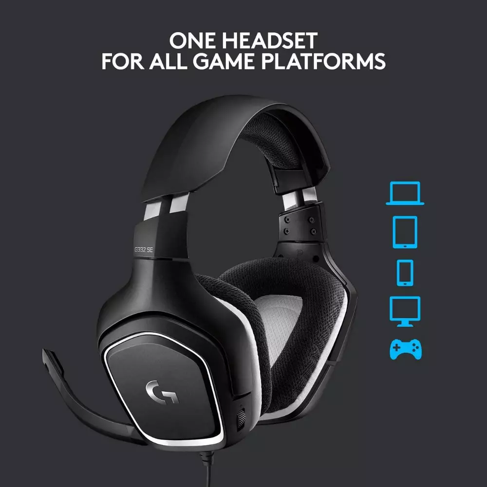 Геймърски слушалки Logitech G332 SE, Микрофон, Черни