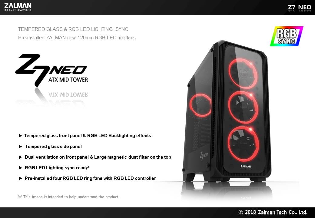 Кутия Zalman Z7 NEO - RGB Sync