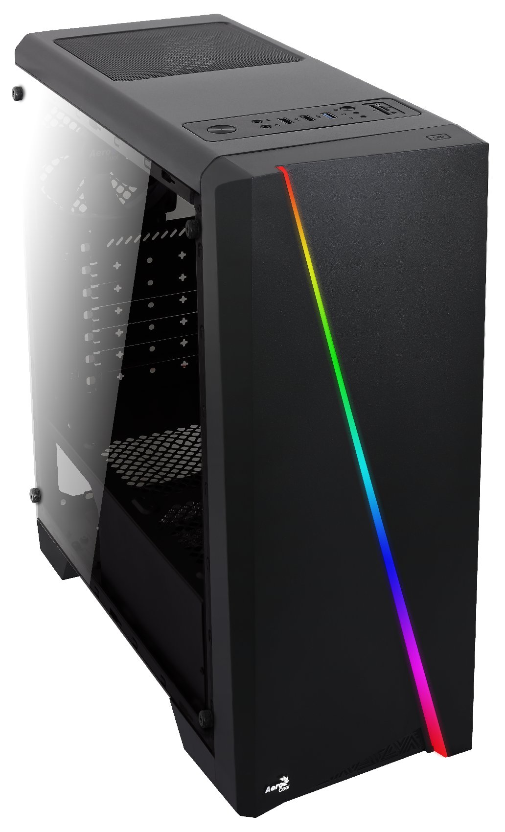 Кутия AeroCool Cylon BG - RGB, Tempered glass
