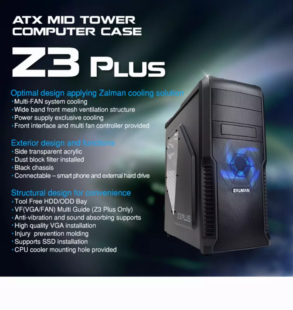 Кутия Zalman Z3 Plus USB3.0