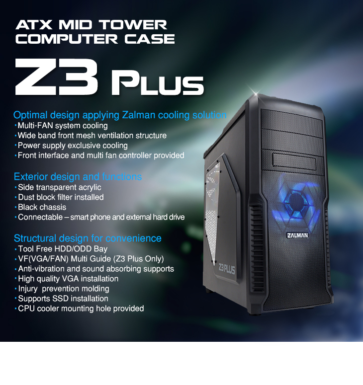 Кутия Zalman Z3 Plus USB3.0