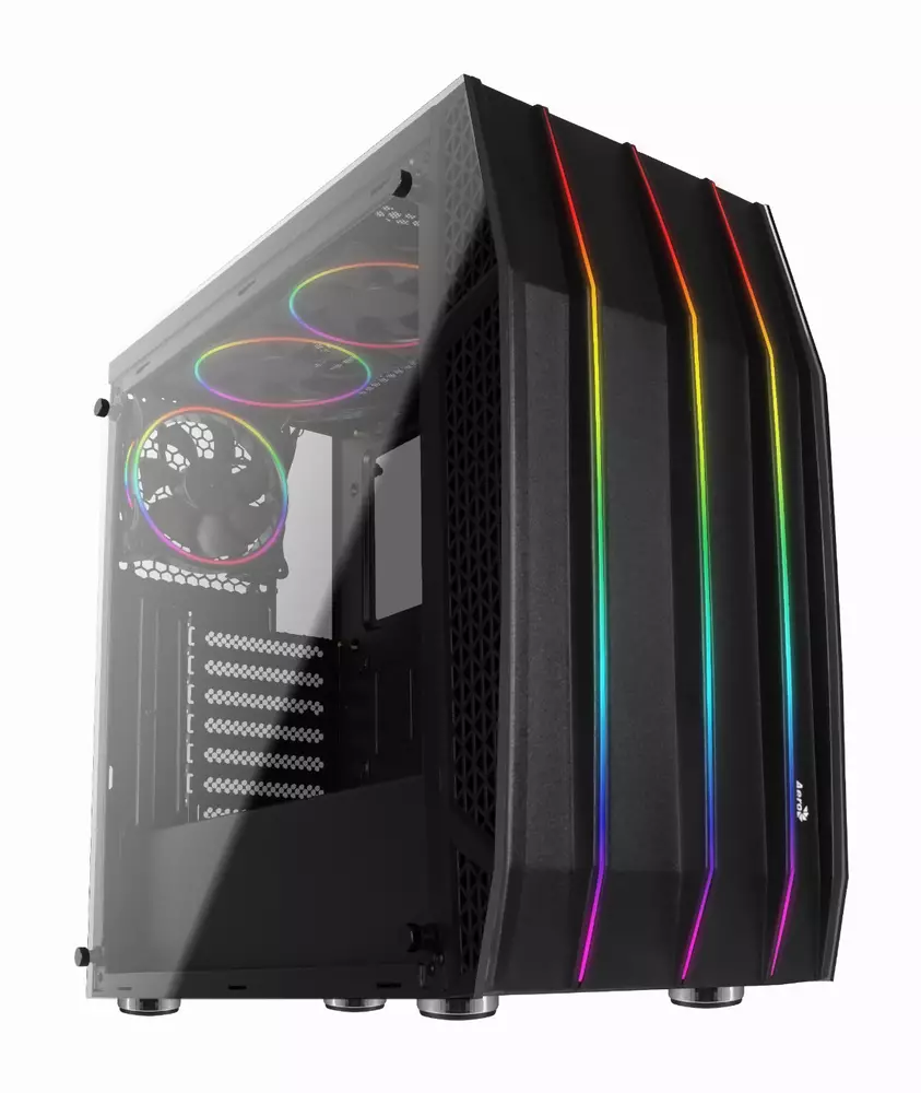 Кутия AeroCool KLAW аRGB, Tempered Glass