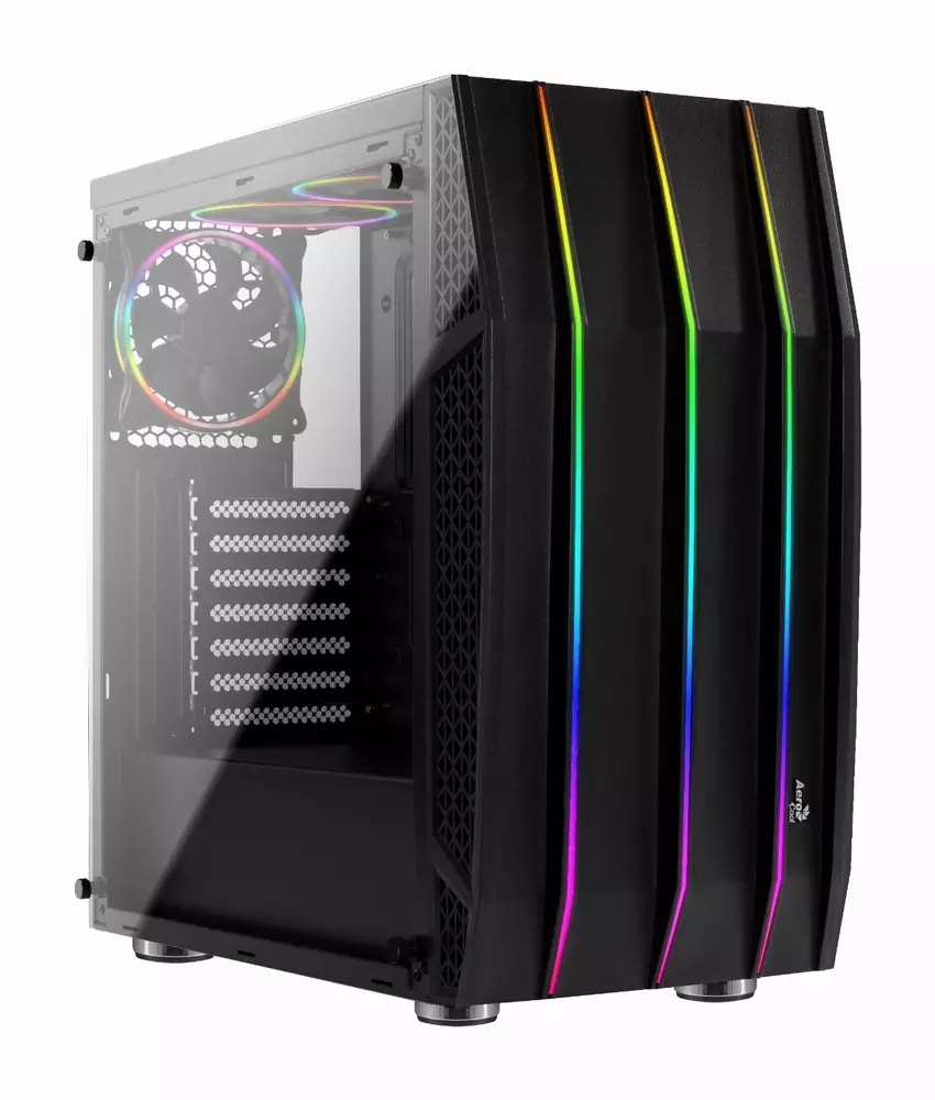 Кутия AeroCool KLAW аRGB, Tempered Glass