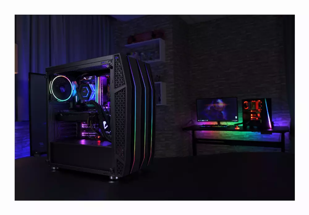 Кутия AeroCool KLAW аRGB, Tempered Glass