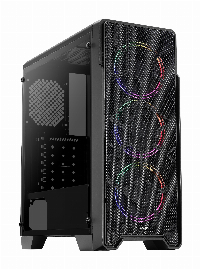 Кутия AeroCool Ore Saturn RGB, Tempered Glass