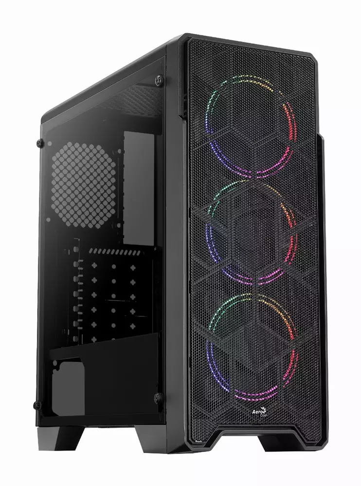 Кутия AeroCool Ore Saturn RGB, Tempered Glass