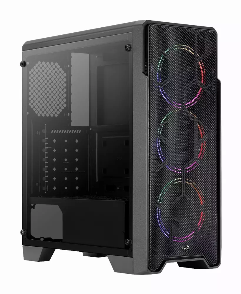 Кутия AeroCool Ore Saturn RGB, Tempered Glass