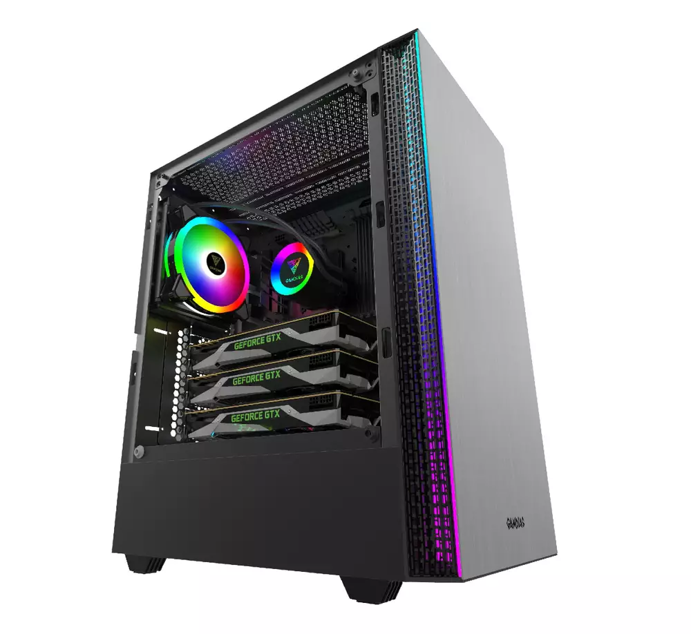 Кутия Gamdias MARS E1 aRGB, Tempered Glass